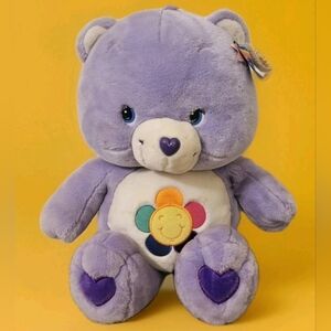 Care Bears Interactive Talking Bear Harmony Purple Plush Bear Jumbo Size 23" Vtg